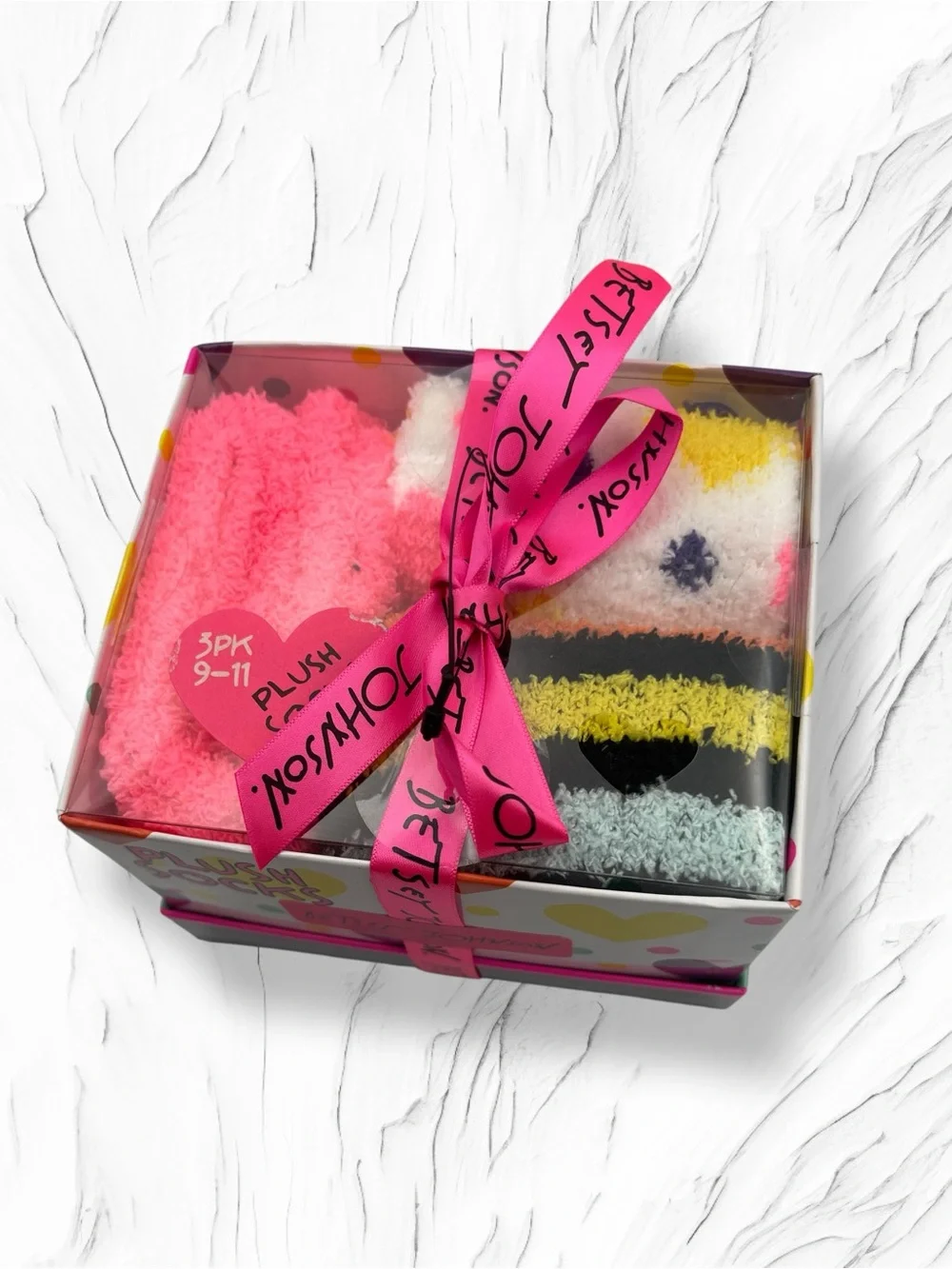 NWT Betsey Johnson 3 Pack Plush Cozy Socks Gift Box Set Multi